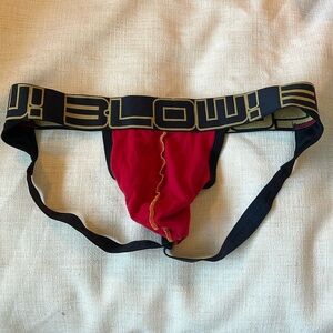 Men’s L black and red Andrew Christian jockstrap